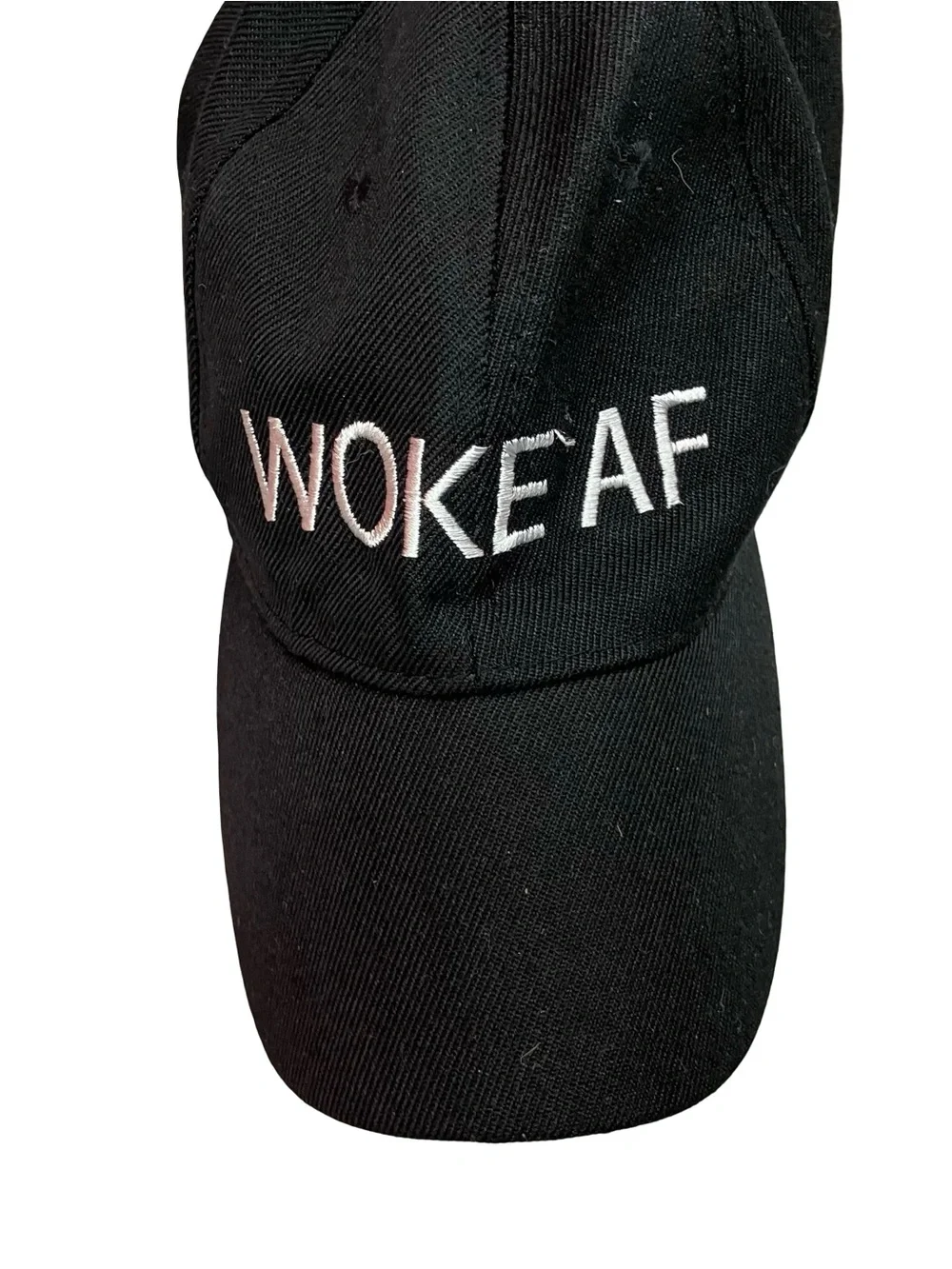 WOKE AF Embroidered Baseball Cap - Black